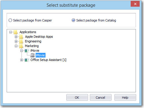 Select Substitute Package Dialog Box